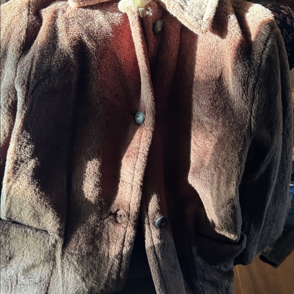 Vince. Faux Fur Coat Jacket NWT 200 bar Brown $695 - Picture 5 of 6